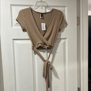 Windsor Ribbed Tan Crop Top